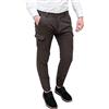 Evoga Pantaloni Uomo Cargo Slim Fit Jeans con tasconi Laterali (50, #C3 Marrone)