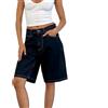 Angel ZYJ Shorts Jeans Bermuda Donna Lunghi Fino al Ginocchio | vestibilità Ampia Denim Vintage | Perfetti per Festival ed Estate 2025 | Y2K Jeans Corti
