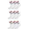 FILA 9 paia di calzini Street Sport in set da 9 pezzi, tinta unita con strisce, unisex, 35-38,39-42,43-46, Bianco (300), 39-42