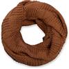 styleBREAKER Sciarpa ad anello in maglia fine a motivo a coste,Cognac