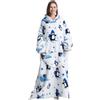 Gegeryozer Coperta con Maniche Donna Indossabile - Felpa Termica Morbida, Tasche Integrate + Cappuccio per Divano e Casa
