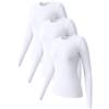 Generic Top da Donna a Maniche Lunghe in 3 Pezzi, Girocollo, Elasticizzato, Aderente, a Strati, Magliette per A Caldo