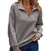 Generic Maglione Senza Cappuccio da Donna in Rilievo Tinta Unita con Mezza Zip per l'autunno e l'inverno Felpa Oversize Donna con Zip Felpe Lunghe con Zip