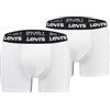 Levi's Levis - Boxer da uomo con logo Repeat, confezione da 2, bianco / nero, M