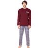 e.VIP - Pigiama da uomo Chris 296A, 100% cotone, rosso vivo, XL