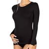 EGI T-Shirt Donna Manica Lunga in Cotone Modal Elasticizzato Maglietta (M, Nero)