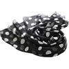 Prettystern Leggero Primavera e estate Foulard Donna Seta Chiffon Sciarpa Elegante Vintage a Pois Polka Dots 200/65 Cerchio Nero