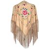 La Senorita La Señorita Foulard cintura chale manton de manila Flamenco di danza beige con diversi fiori colorati
