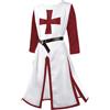 Celanisai Uomini medievali crociati templari tunica costumi vichinghi tunica tempio carnevale carnevale LARP cospaly gonna a armi elastico vita medievale abito cavaliere tempio, O rosso 1, L