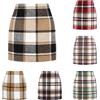 Eauptffy Gonna A Quadri Donna, Gonna Nera Corta Scozzese Con Spacco Laterale Minigonna Alta Vita Autunnale Invernale Elegante Bodycon Dress Elastica Slim Minigonna Plaid Commuter Corta