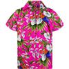 King Kabana Stylish-Camicia-Hawaiana, Manica-Corta, Cherry-Parrot-Style, Rosa, M