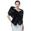 BEAUTELICATE Scialle Stola di Pelliccia Sintetica Donna Coprispalle Sciarpa Elegante Nozze Sposa Feste Inverno Cerimonia Nero Avorio Champagne
