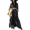L-Peach Bohemian Kaftan Ampia camicia da notte lunga da donna Abito da spiaggia Copricostume Vestaglia Sarong Pareo