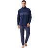 Viterbo Biancheria Pigiama Uomo Invernale in Morbido Micro Pile LMW00096 (Avion Melange/Navy, L)