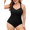 UMIPUBO Costume Da Bagno Intero Donna Taglie Forti Contenitivo Modellante Per Seno Grande Curvy Pancia Pieghe Push Up Mare Swimsuit Con Coppe Costumi Interi
