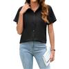 Stamain Camicia Donna Estiva Nera Camicetta da Ufficio Classica Casual Estate Bluse Donna Maniche Corte M
