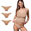 FOCENZA Set 3 Pezzi Perizoma Donna in Morbida Microfibra Elasticizzata con Cuciture Piatte, Slip Intimo Donna Confortevole ed Elastico in Vari Colori, Made in Italy (Nudo, S-M)