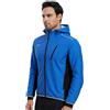 ARSUXEO Giacca da ciclismo invernale da uomo con cappuccio a vento da mountain bike 3 tasche con cerniera per golf, escursionismo, corsa e attività all'aperto 24F Blu M