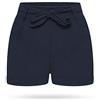 Kendindza Collection Kendindza - Pantaloncini estivi da donna con fiocco, tinta unita, Blu, L/XL