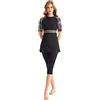 TaissBocco Rash Guard da Donna Costume da Bagno Modesto per Ragazze Manica Corta Bikini Costumi da Bagno da Surf Burkini (K9, XXL)