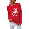 Demegimi Maglione Natalizio Donna Manica Lunga Natale Maglietta Fiocco Neve Alce Maglioni Girocollo Donna Pullover Maglione Festa Natale