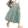 Rapbin Pantaloni da donna estivi 5,146 cm cotone con elastico in vita, a quadri, pantaloni casual e leggeri