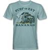 minifan T-shirt da surfista: Surf Bananas - T-shirt da surf unisex per uomo e donna - Onda Slogan Hippie Dichiarazione Surf Design Vintage Retro Moda Streetstyle, blu ghiaccio, M