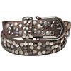 styleBREAKER Cintura borchie vintage PU,accorciabile, 80cm / Antico-Marrone