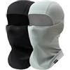YANIKY Passamontagna Traspirante, Protezione UV, Passamontagna, da Uomo, da Donna, per Moto, Bicicletta, Ciclismo, Sport all'Aria Aperta, Nero+Grigio Chiaro, Taglia Unica