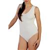 Clessidra Body Donna Spalla Larga - Dual Lana Cotone - Art.4510 (Bianco, 6)