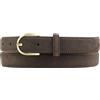 BELTINGER Cintura da donna in pelle scamosciata, 2,5 cm, cintura in pelle scamosciata da donna, 25 mm, cintura in pelle scamosciata con fibbia rotonda dorata, marrone scuro, oro, 90 cm (Gesamtlänge