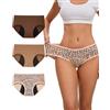 INNERSY Mutande Ciclo Mestruale Donna Vita Media, XS, Serie Mocha Leopard