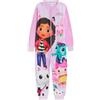 DREAMWORKS GABBY'S DOLLHOUSE gabby's dollhouse Tutina per ragazze All In One Gabby pigiama per bambini in pile caldo abbigliamento da casa, rosa, 3-4 Anni