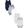 TupTam Body Neonato - Body Bambino in Cotone 5 Pezzi, Body Neonato 0-3 Mesi, OEKO-TEX, Mix di strisce blu e grigio, 92
