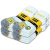CAT Caterpillar 12 paia di calzini da lavoro REAL WORK SOCKS (Bianco, 46-50)