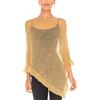 SHU-SHI, donne - Poncho trasparente coprispalle leggero maglione con volant lavorato a maglia oro