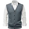 KBOPLEMQ Gilet da uomo in lana con scollo a V casual Fit Cardigan classico Gentleman Business Maglieria Bottoni Abiti Gilet Autunno Inverno Maglione Gilet Senza Maniche Maglia Canottiera