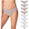 Cotonella 8 Slip Donna L'Altra Midi in Cotone Bielastico, 8 Slip AD191, XL