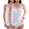 HERMKO 153310 2 Canottiere con Pizzo da Donna, 100% Cotone Biologico