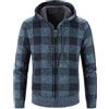 OHXSM Felpe con Cappuccio da Uomo Giacca in Pile con Zip Intera Cappotto Invernale Caldo Oversize con Zip Top con Tasche Camicie Scozzesi Felpa Manica Lunga Top Felpe con Cappuccio a Quadri Giacca Casual