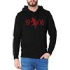 Footex Felpa con Cappuccio Tasche Marsupio Sweetshirt Nera Ultras Granata Torino Toro 1906