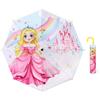 decalsweet Ombrello Pieghevole Antivento Bambino con Copertura, Resistente Ombrello Bambina, Facile da Trasportare Ombrello Pioggia, Ombrello Tascabile Bambini con Motivo Carino (Castello Principessa)