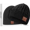 ASIILOVI Cappello Bluetooth Regali Natale, Berretto Bluetooth con Doppio Strato di Fodera in Lana, Adatto a Uomini, Donne e Adolescenti, 20 Ore di Riproduzione, Confezione Regalo per Natale