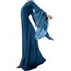 Generic Vestito medievale da donna per il Rinascimento, stile retrò, con maniche a tromba, anni '50, abito medievale, abito da cocktail, taglie forti, Halloween, carnevale, Blu, XL