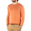 Cashmere Zone-Maglione Uomo Girocollo in Puro Cotone Egiziano Artigianalità Italiana e Confort a Manica Lunga (Arancione, L)