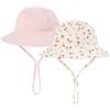 MASOCIO Cappello Neonata Bimba 2 Pezzi Cappellino Pescatore Bambina 1 Anni Estivo Sole Mare Anti UV Spiaggia 3 Cappello età 0-6 Mesi Multicolore 2