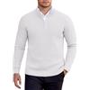 COOFANDY Maglione Uomo Invernale Zip Maglioni Pullover Uomo Invernali Collo Alto Maglia Manica Lunga Caldo Dolcevita Slim Fit Bianco 3XL