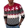 Terecey Maglione Natalizio Uomo Girocollo per Feste Invernali | 51,5% viscosa, 26,5% PBT e 22% nylon; vestibilità ampia, morbido e caldo, ideale per Natale e feste.