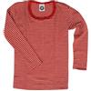 Cosilana - Maglia intima per bambini a maniche lunghe, in lana e seta, Rosso Rigato 124, 152