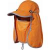 GADIEMKENSD Cappello da Sole Pieghevole da Pesca con Lembo sul Collo e Copertura del Viso Protezione Solare Cappellino da Baseball Fresco Regolabile Copertura Rimovibile Cappello per Pesca Quitazione Arancione